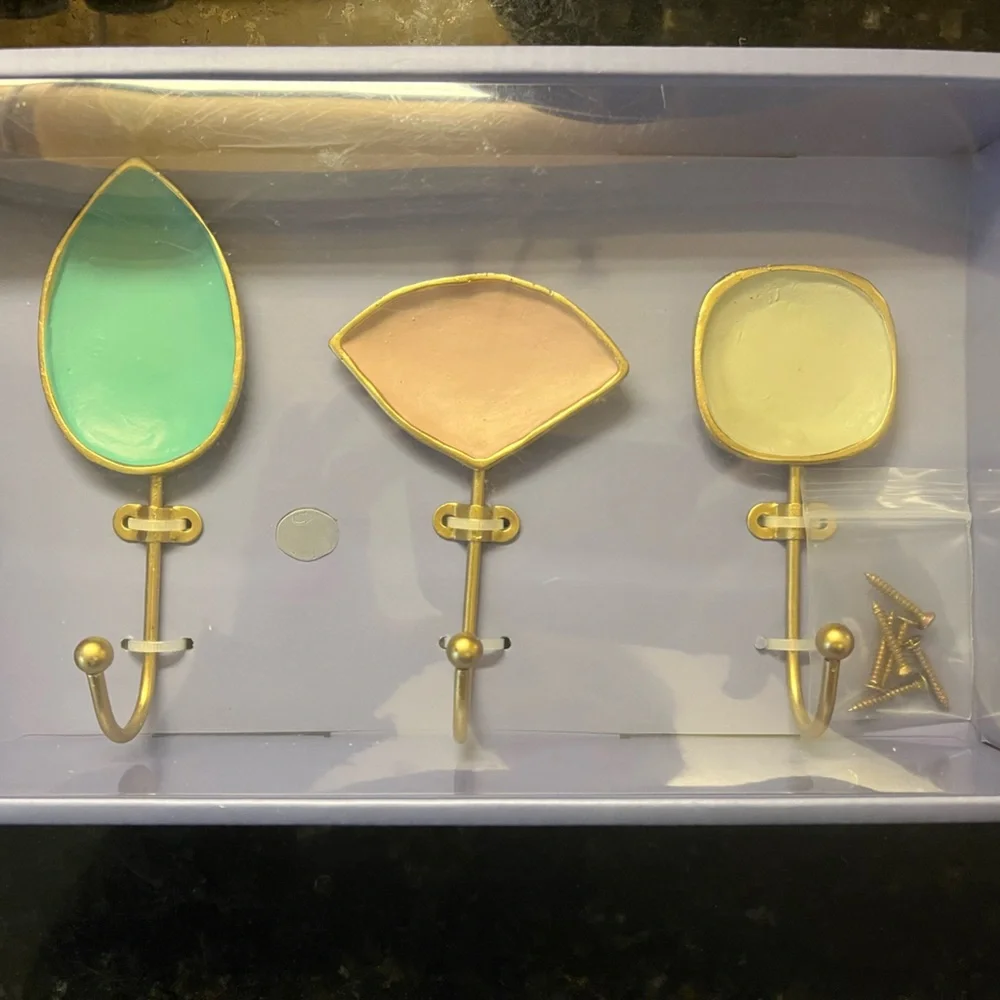 Gold and Pastel Wall Decor Hooks Set - Picture 1 of 2